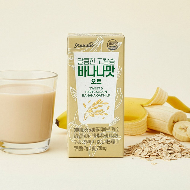 그레인랩 달콤한 고칼슘 바나나맛 오트, 24개, 190ml