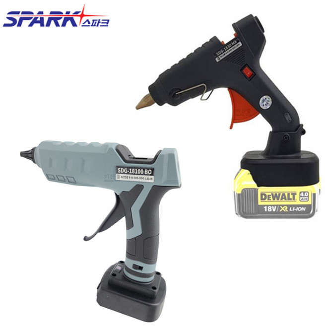 스파크 충전 본드건 글루건 핫멜트건 18V 배터리 30W 100W, 100W 보쉬용, 1개