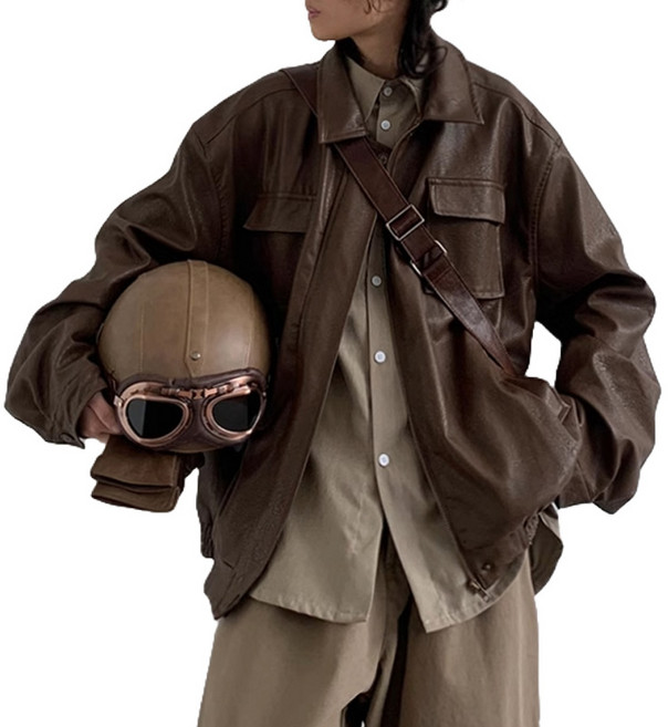 킹앤조이 메일라 빈티지 가죽 라이더 자켓