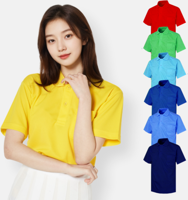 반팔 시원한 40수 베이직 카라 티셔츠 단체복 여름티