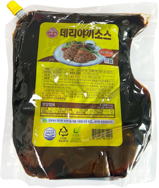 오뚜기 데리야끼 소스, 2세트, 2kg