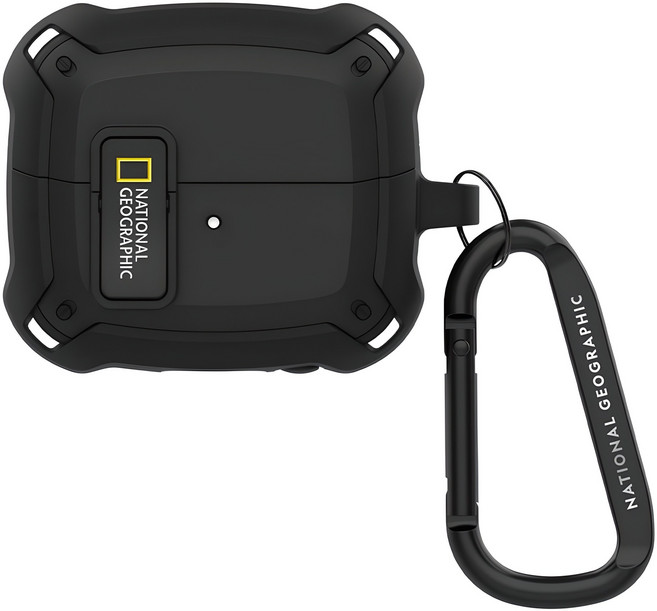 내셔널지오그래픽 러기드 범퍼 락 케이스, 버즈3/버즈3프로, 블랙, 1개