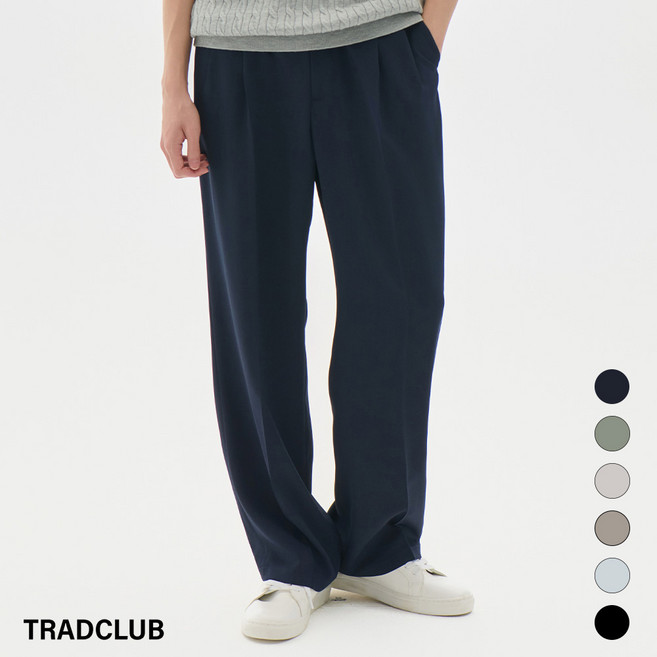 트래드클럽 린넨라이크 베이직 투턱 와이드 사계절 슬랙스 (6컬러 S~6XL)