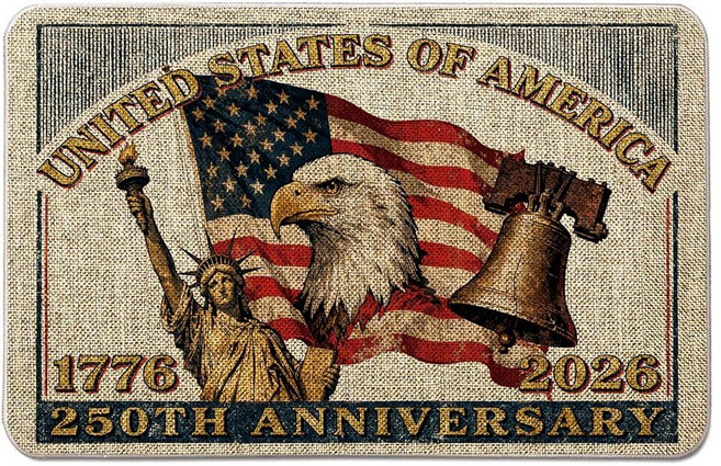 GAGEC USA 250th Anniversary Door Mat 4th of July Eagle Memorial Day Doormat Patriotic Independence, GAGEC USA 250th Anniversary Do