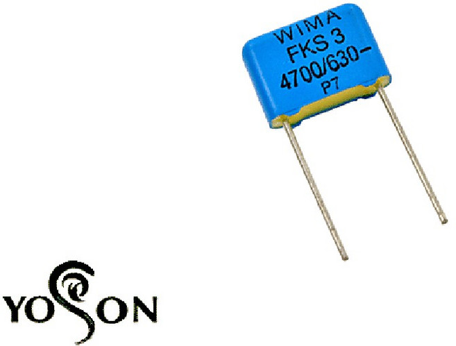 德國WIMA FKS3 3300P 630V 10mm 金屬膜電容器 x1個, 1個