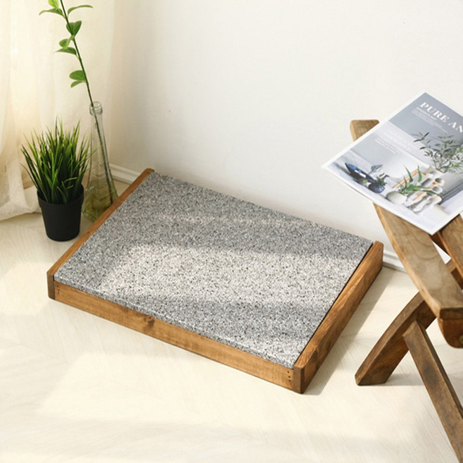 강아지 원목프레임 대리석 쿨매트(추가상품포함), 그레이계열(추가상품포함), 1개