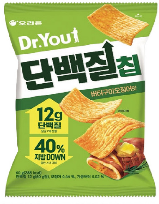 닥터유 오리온 단백질칩 버터구이오징어맛, 60g, 12개