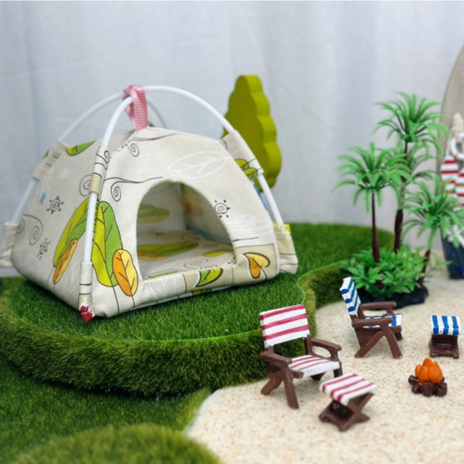 여름 미니어처 캠핑 텐트 모형 테마 장식 인테리어 촬영 소품 디자인 상품, 비치 의자 + 모닥불