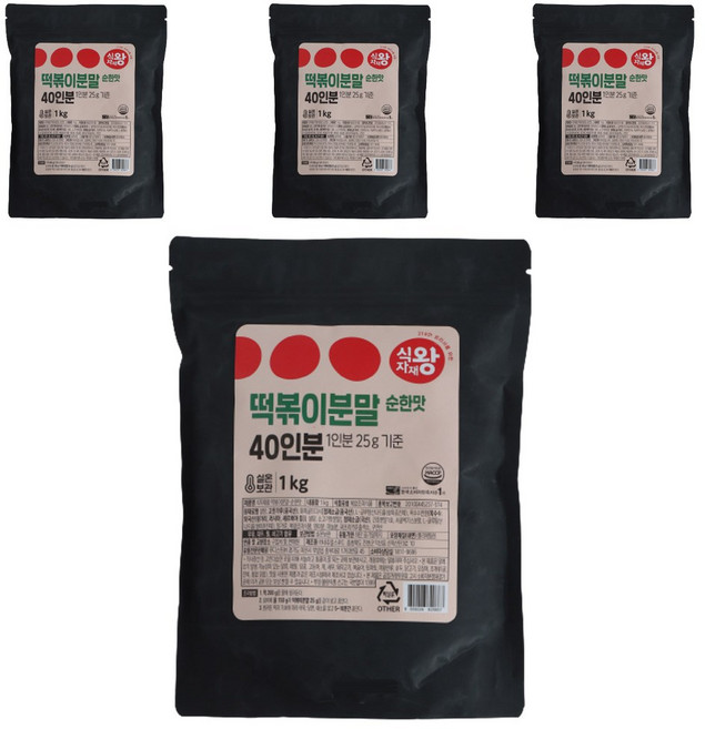 식자재왕 떡볶이분말 순한맛, 1kg, 4개