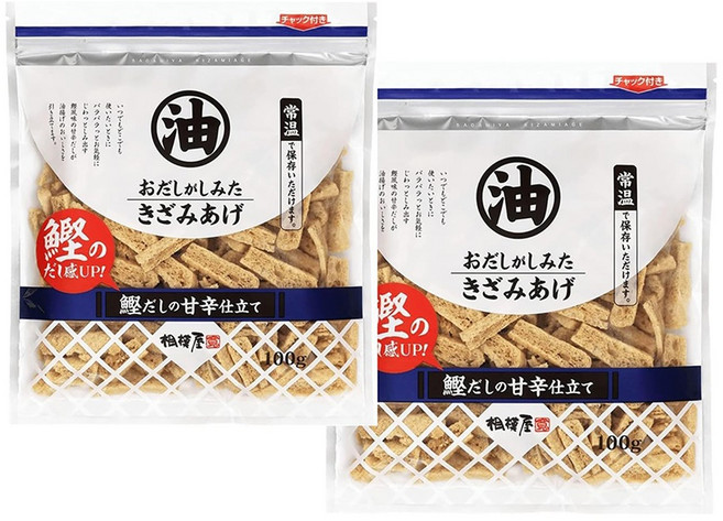 일본 조미유부 다시국물이 스며든 슬라이스 유부 동결건조 우동 토핑, 2개, 100g