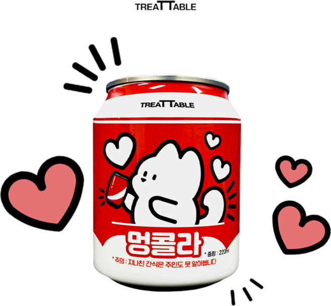 네코네코 강아지 음료수 멍음료 시리즈, 220g, 1개, 멍콜라