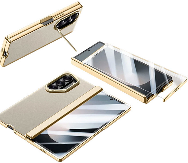 Elvo 갤럭시 Z폴드 7 6 케이스 힌지보호 히든 거치대 액정보호필름 일체형 가족 케이스