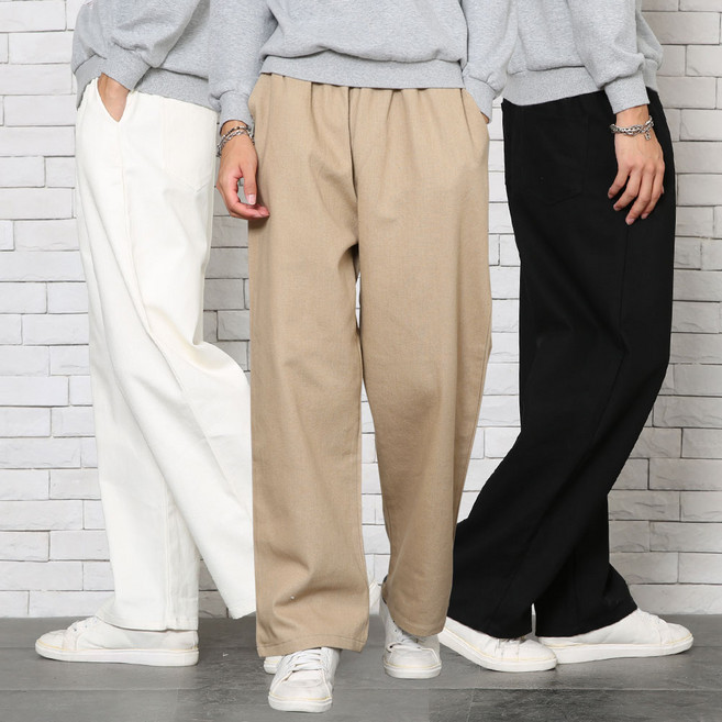 위드진 남자바지 세미와이드 올밴딩 면팬츠 4종(택1)