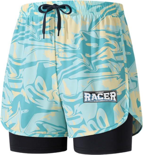 피라모니 남성용 투인원 비치웨어 레깅스 팬츠