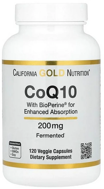 캘리포니아 골드 뉴트리션 코큐텐 비오페린 California Gold Nutrition CoQ10 with Bioperine 200 mg 120정, 1개 - 쿠팡