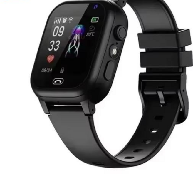 스마트워치 키즈 4G SOS GPS 위치 SIM 카드 통화 어린이 카메라 방수 남아 선물 (iOS/안드로이드 20, 04 Black