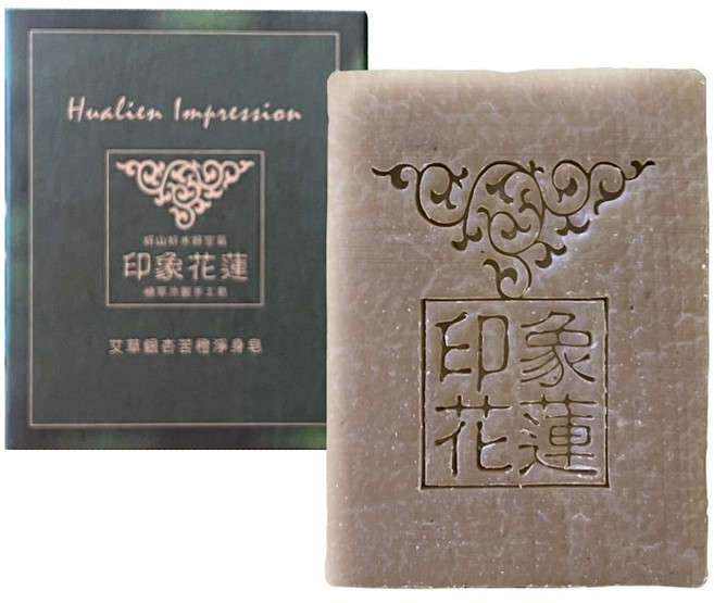 【印象花蓮手工皂】艾草銀杏苦橙淨身皂 適用任何膚質 100G, 詳見包裝, 詳見包裝