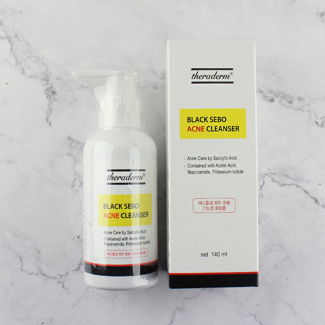 [정품] 쎄라덤 Black 세보 아크네 클렌저 140ml, 1개