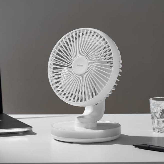 (미로) 미니팬이지 탁상용 무드등 선풍기 (MTF03), 블랙, MTF03