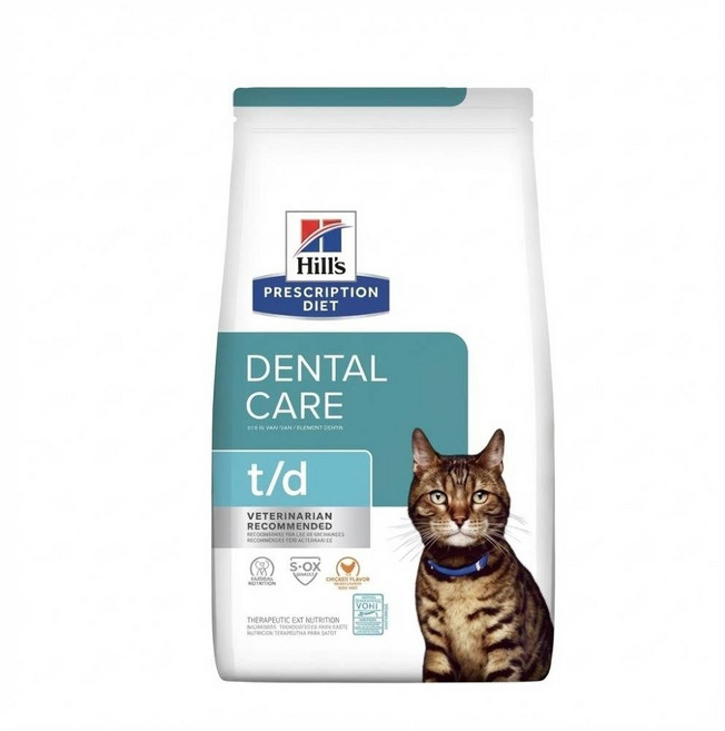 [동물병원직영] 힐스 고양이 t/d 캣 고양이치주염 고양이치은염, 구강/치석관리, 1.5kg, 1개