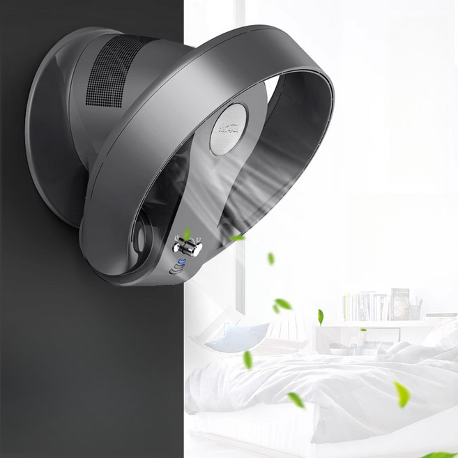 날개없는 무풍 선풍기 무소음 벽걸이 가능 공기순환 소형 인테리어 스탠드 사무실 가정용 업소용 추천 SK, 실버)