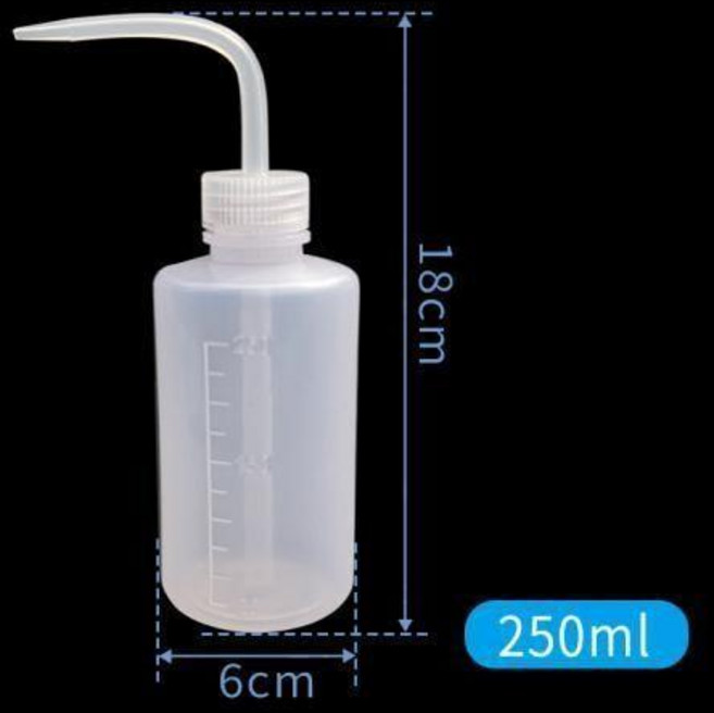 good 洗瓶 擠壓型彎頭沖洗瓶 化學教學儀器實驗室器材, 1個, 白頭洗瓶250ml, 白頭洗瓶