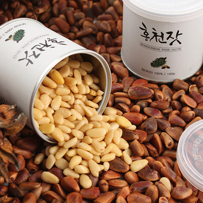 맛꾼 잣의 명품 강원도 홍천 잣, 100g, 5개, 황잣(캔)
