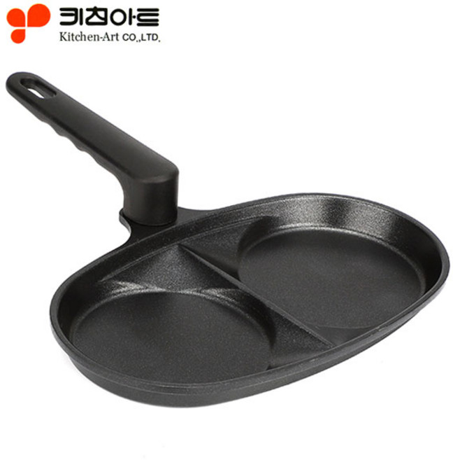 키친아트 휴브 2구 프라이팬, 24.7cm, 1개