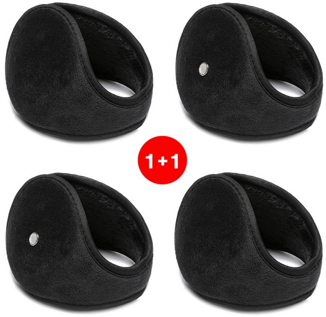 루나버블 1+1 검정 기모 겨울 방한 털 귀마개 [Free] 남자 남성 남녀공용 커플 여자 여성 학생 겨울용 방한귀마개 겨울귀마개 겨울귀도리 겨울귀덮개 털귀마개 귀워머 군대귀마개