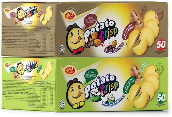 윈윈푸드 포테이토 크리스프 스낵 바베큐맛 50p + 사워크림맛 50p, 2kg, 1세트