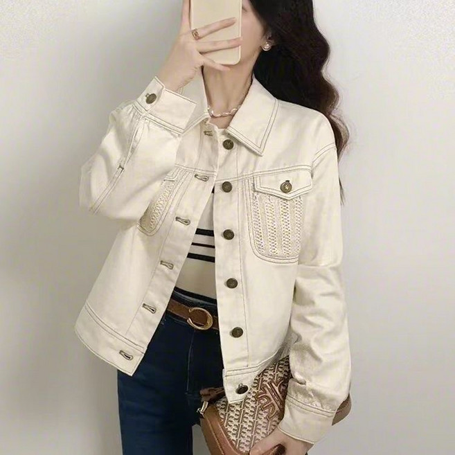 패션고리 여성 카라넥 캐주얼 데님 자켓 H1059