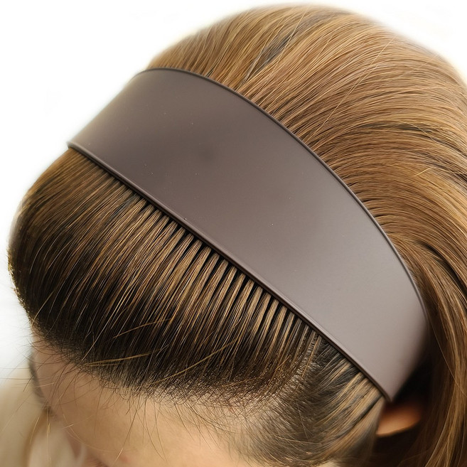 기본 무지 넓은 머리띠 와이드 헤어밴드 여자 PM40 (다크브라운)