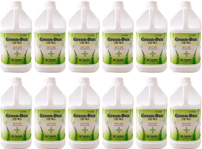 그린덱스 4L/HOCI 미산성 치아염소산수 고수준 살균 소독제, 4L, 12개
