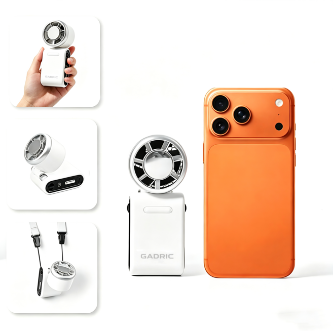 가드릭 초미니 무선 휴대용 손선풍기 급속냉각 접이식 목걸이 에어컨 선풍기, 화이트, N620C