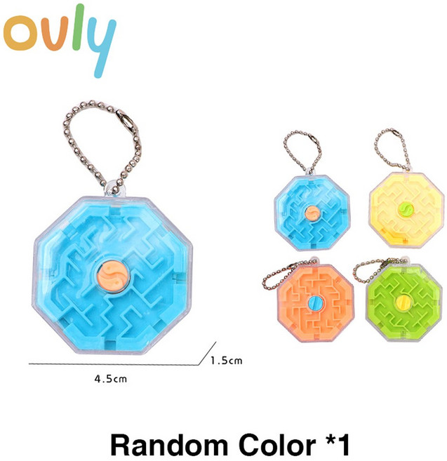 1 3Pcs 3D 미로 큐브 투명 매직 퍼즐 속도 스트레스 볼 게임 교육, 1개, Mini Octagon x1