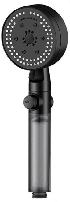 黑武士增壓蓮蓬頭 5擋增壓噴頭 細膩水柱, 1個, 豪華款黑色(強力推薦!九合一功能), 【黑色】豪華款(強力推薦!九合一功能)