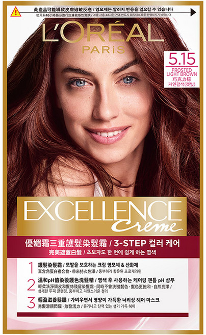 로레알파리 엑셀랑스 크림 염색약, 5.15호 웜 애쉬 브라운, 1개