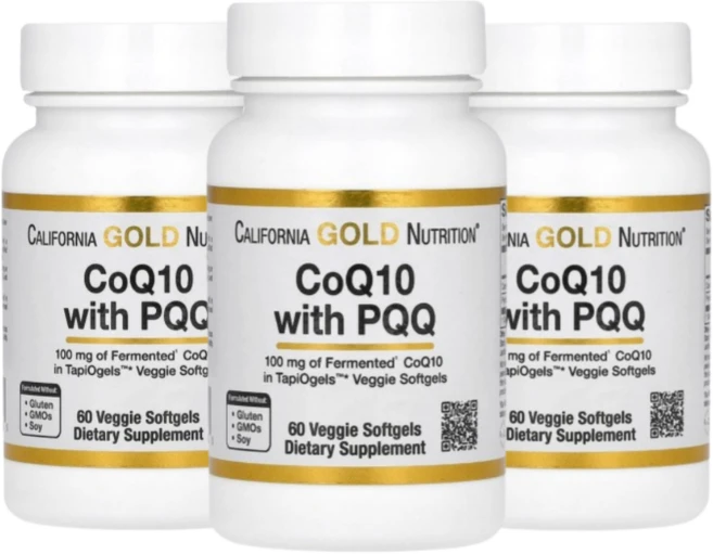CGN California Gold 뉴트리션 CGN 코큐텐 CoQ10 PQQ 10mg 코엔자임큐텐 100mg, 3개, 60정 - 쿠팡