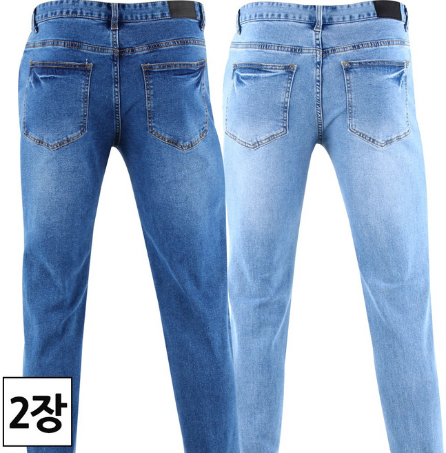 2장 [더맨월드] 사계절 남자 MW 슬림 데일리 스판 청바지_예쁜 워싱 잘 빠진 핏 멋쟁이 데님진 M1452