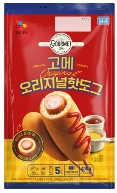 CJ 고메 오리지널 핫도그 400G, 1개