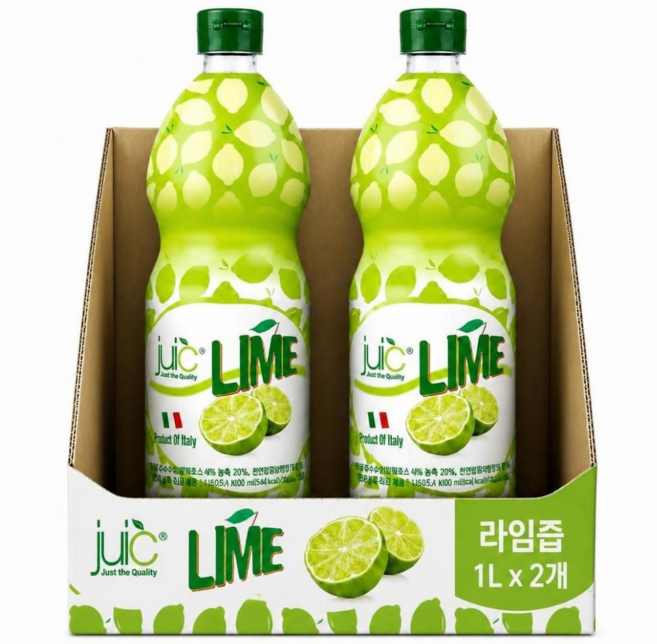 이딸리아몽 이탈리아생산 프리미엄 5배농축 라임농축액 라임주스 라임즙 대용량, 2L, 1박스