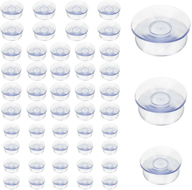 다용도 초강력 압축 양면 큐방 양방향 진공 흡착판 양쪽 압착 고무 흡착 빨판 투명 48개 20/30/35 mm