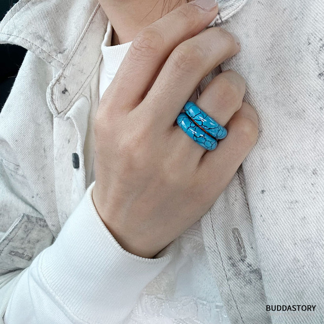 터키석 반지 백송석 천연 원석 옥 가락지