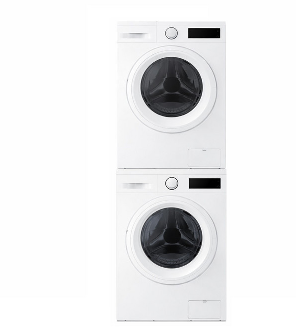 삼성전자 9kg 드럼 세탁기+건조기 직렬설치 DV90TA040KE+WF40F09M0Y 키트 포함 삼성 설치 지원, 화이트