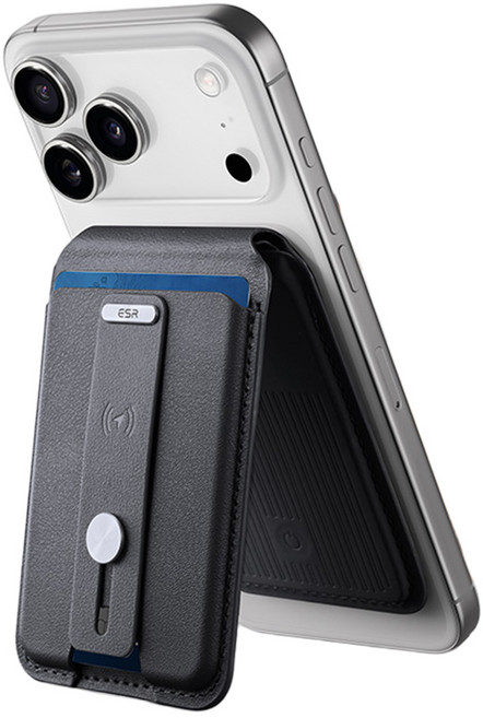 ESR 아이폰 할로락 지오 핑거루프 맥세이프 분실방지 카드지갑 거치대, 1개, 블랙
