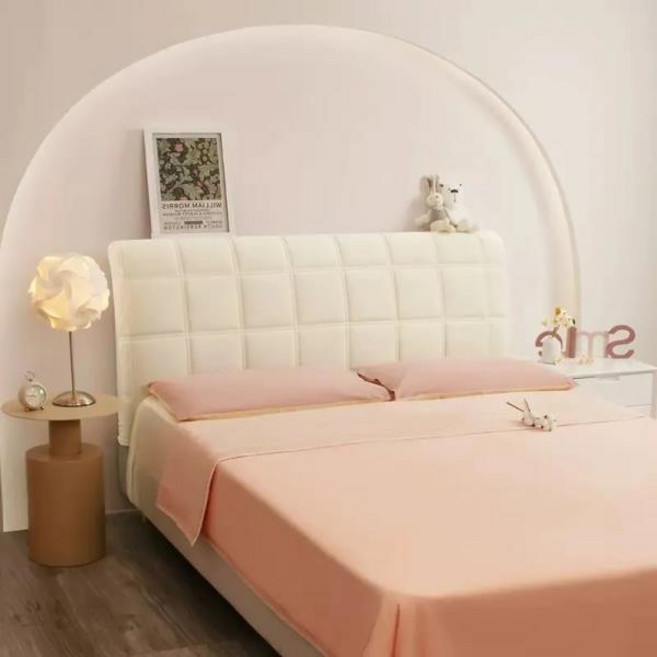 침대헤드커버 헤드보호커버 솔리드 컬러 모든 항목을 포함하는 부드러운 플러시 퀼트 헤드 보드 커버 겨울 두꺼운 벨벳 뒷면 먼지 보호, 10 W190 x H70cm I, 66)A5 pink