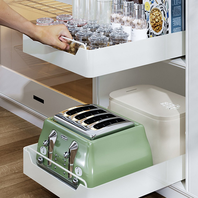 슬라이딩 철제 싱크선반 양념통 정리 수납정리대, 크림화이트_30cm, 1개