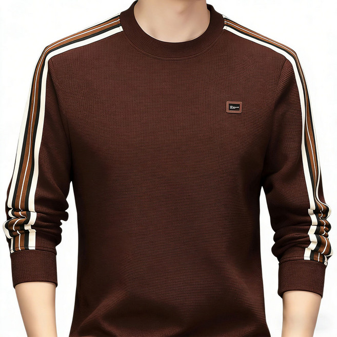 남성 맨투맨 긴팔 티셔츠 울 실크 혼방 안감 기모 캐주얼 스포츠 스타일 기본 루즈핏OLF2551