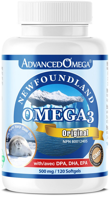 캐나다 어드밴스드 오메가 하프 물범 오일 해구유 DPA DHA EPA Advanced Omega Seal Oil 500mg 120소프트젤, 1개, 120정