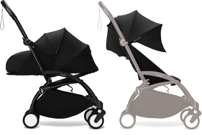 Stokke(스토케)[공식][세트 상품][파리발][커스터마이즈 가능]신생아~22㎏ YOYO3(요요) 유모차 블랙 프레임/뉴본 팩 & 6+ 컬러 팩 블랙 패션 커스터마이즈 순간..., 상세페이지 참조